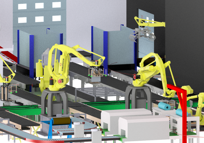 In-line pallet magazines for automated flow