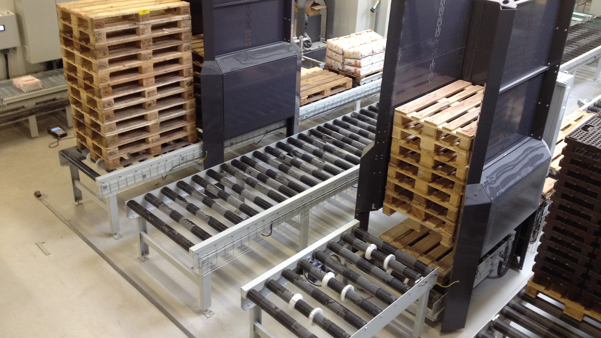 In-line pallemagasin