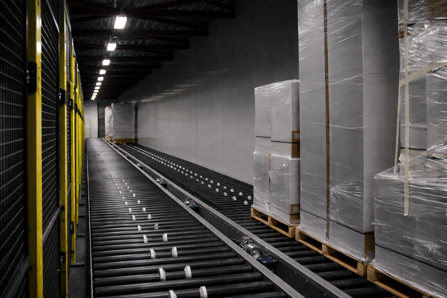 Pallet handling through bridge