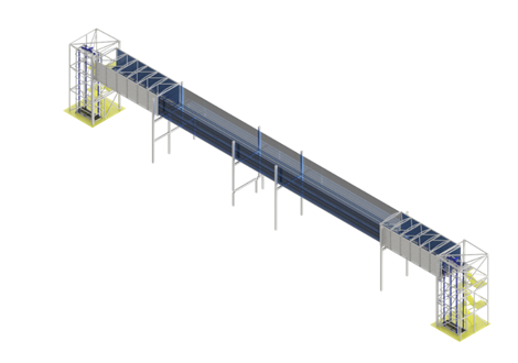 Lifts bridge conveyor systems